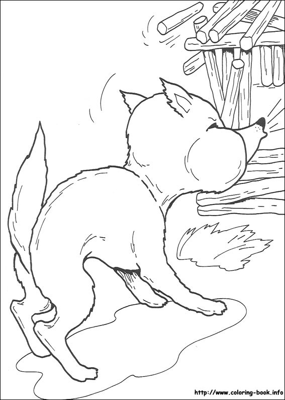 The three little pigs coloring picture